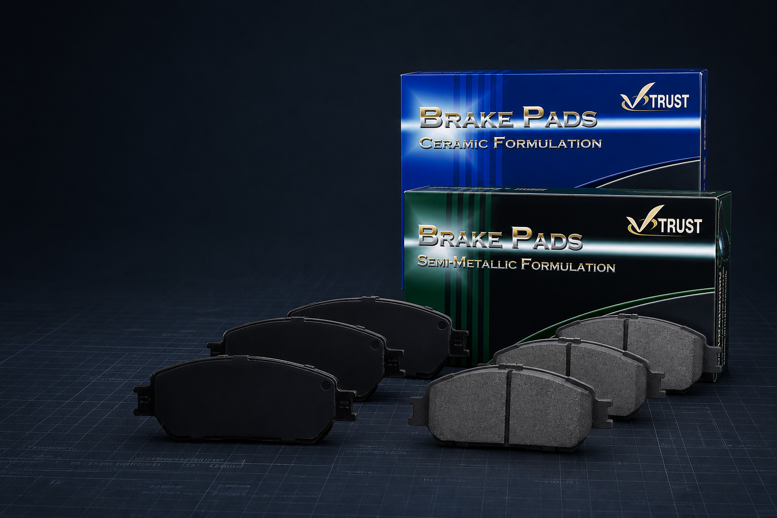 V-Trust ceramic and semi-metallic brake pad programs