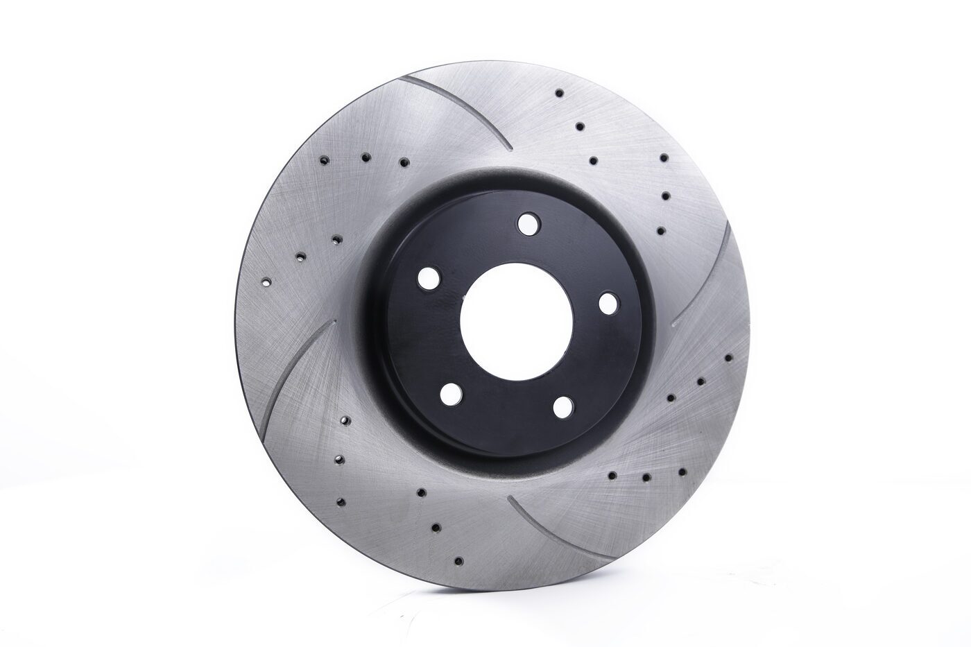 Slotted and drilled performance brake rotor